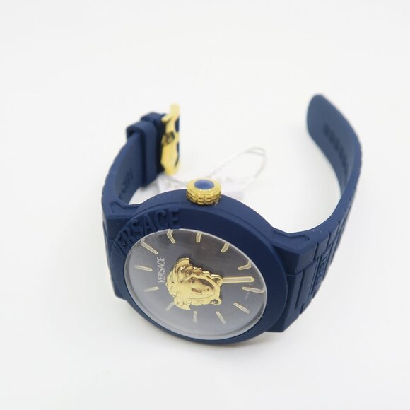 Versace VEEFA0524 V-Pop Blue & Gold Medusa, Silicone Swiss Quartz New Watch - Picture 3 of 10